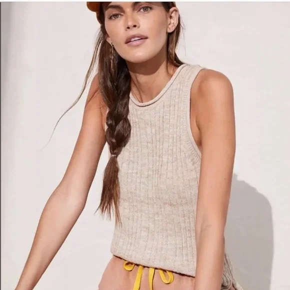 Anthropologie Pilcro Knit High Neck Tank Ribbed Sweater Size XS - Picture 1 of 6